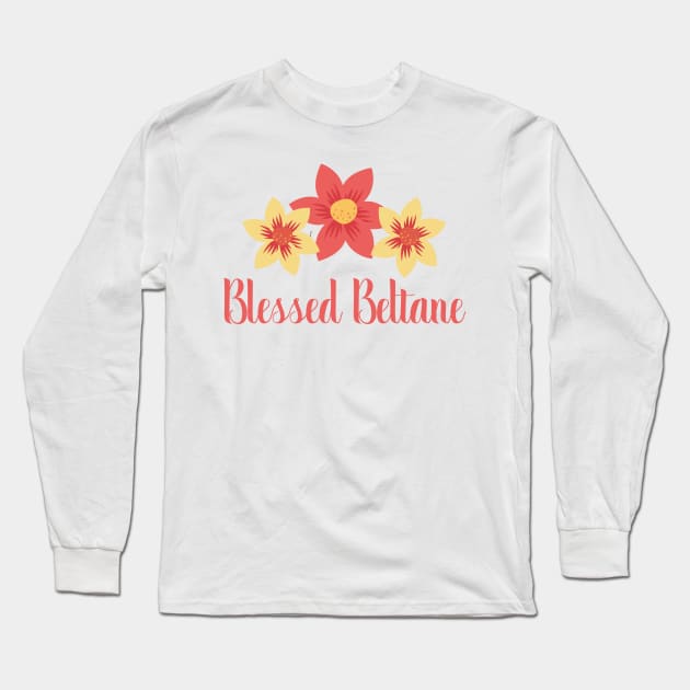 Beltane Floral Wicca Holiday Gift for Pagans Long Sleeve T-Shirt by InnerMagic